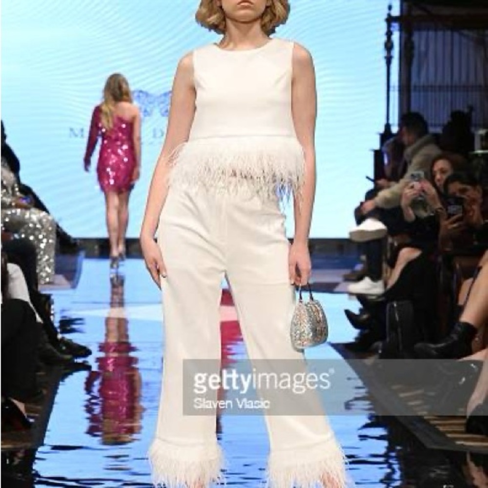 Marc Defang 2 Piece White Set, Custom Size 0 Xs - image 4